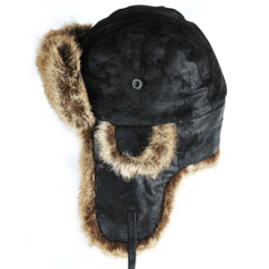 Oslo Leather Trapper Hat Black
