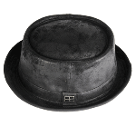 Soho Leather Pork Pie Hat Black