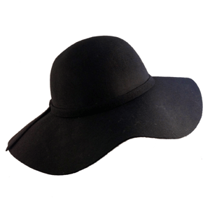 Wool Felt Hippy Hat Black